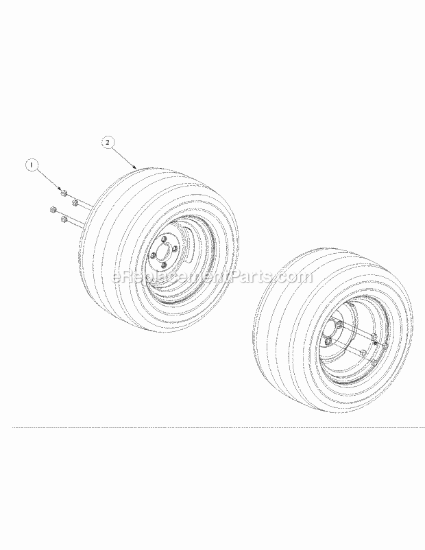 Wheel Assembly Diagram and Parts List for M60-KW 53AB5DBX150-23-HP Cub Cadet Lawn Tractor